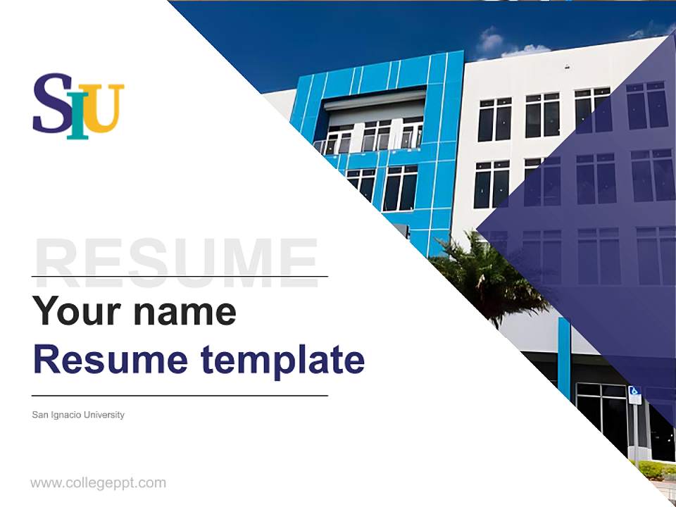 San Ignacio University Resume PPT Template4:3 ratio PPT effect preview image5