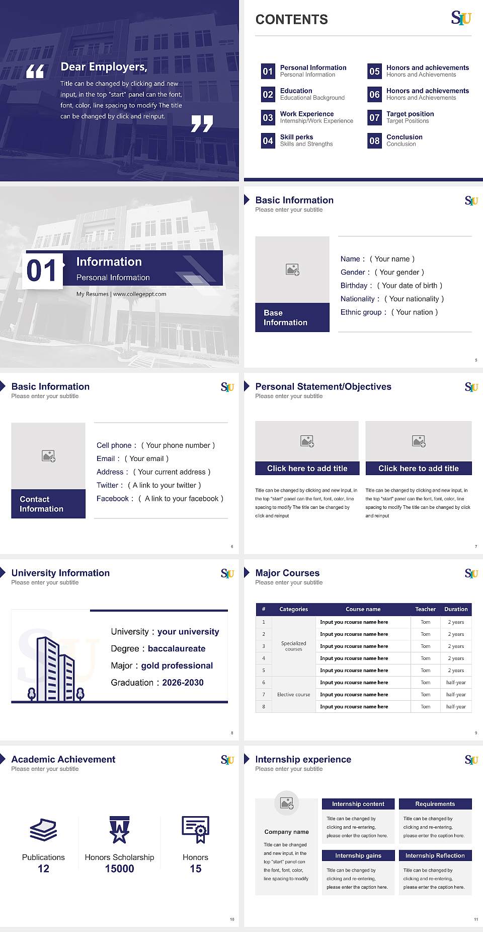 San Ignacio University Resume PPT Template4:3 ratio PPT effect preview image2