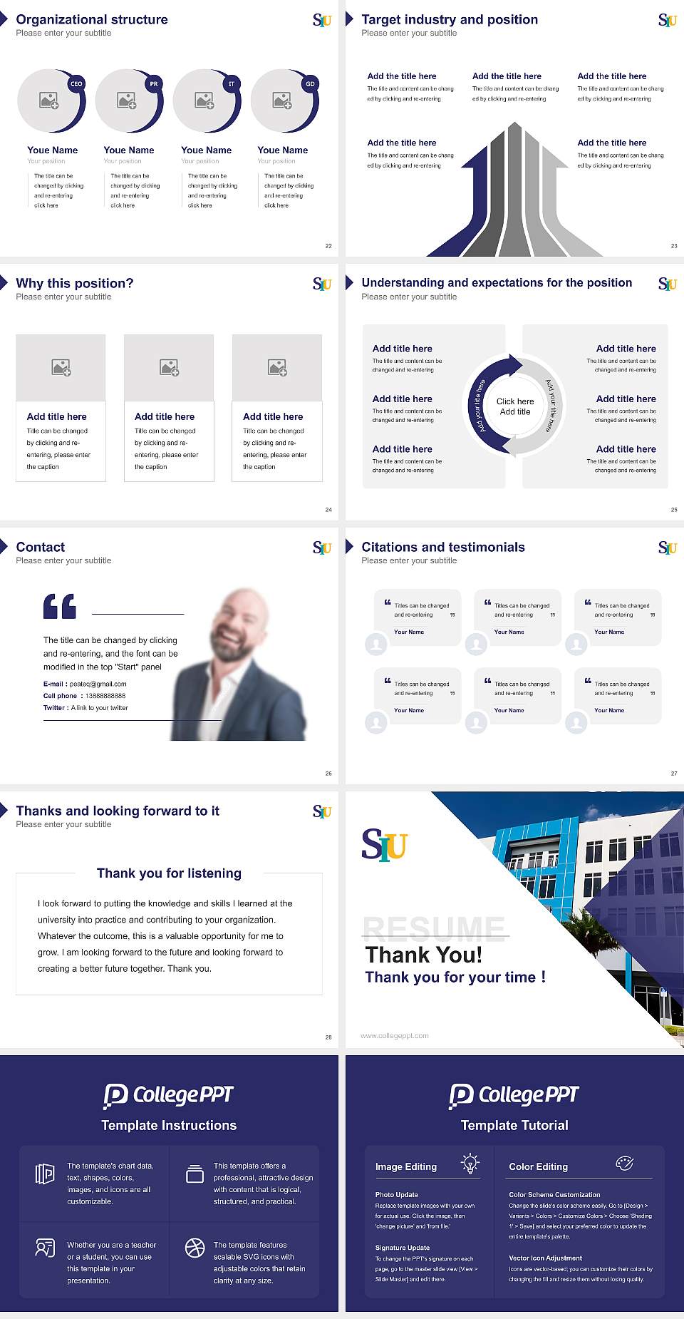 San Ignacio University Resume PPT Template4:3 ratio PPT effect preview image4