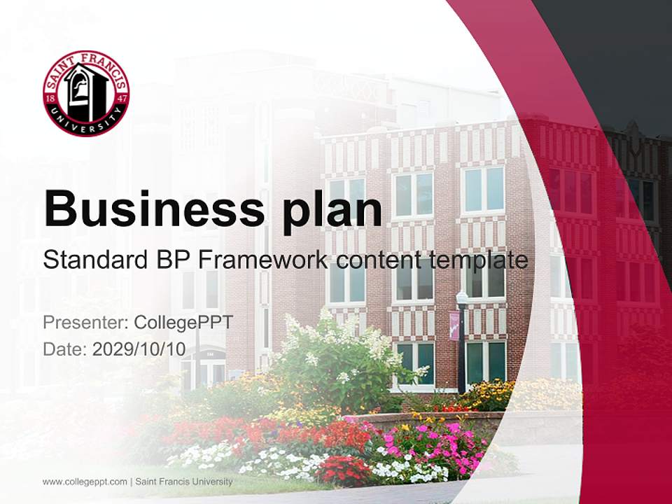 Saint Francis University Competition/Entrepreneurship Contest PPT Template4:3 ratio PPT effect preview image9