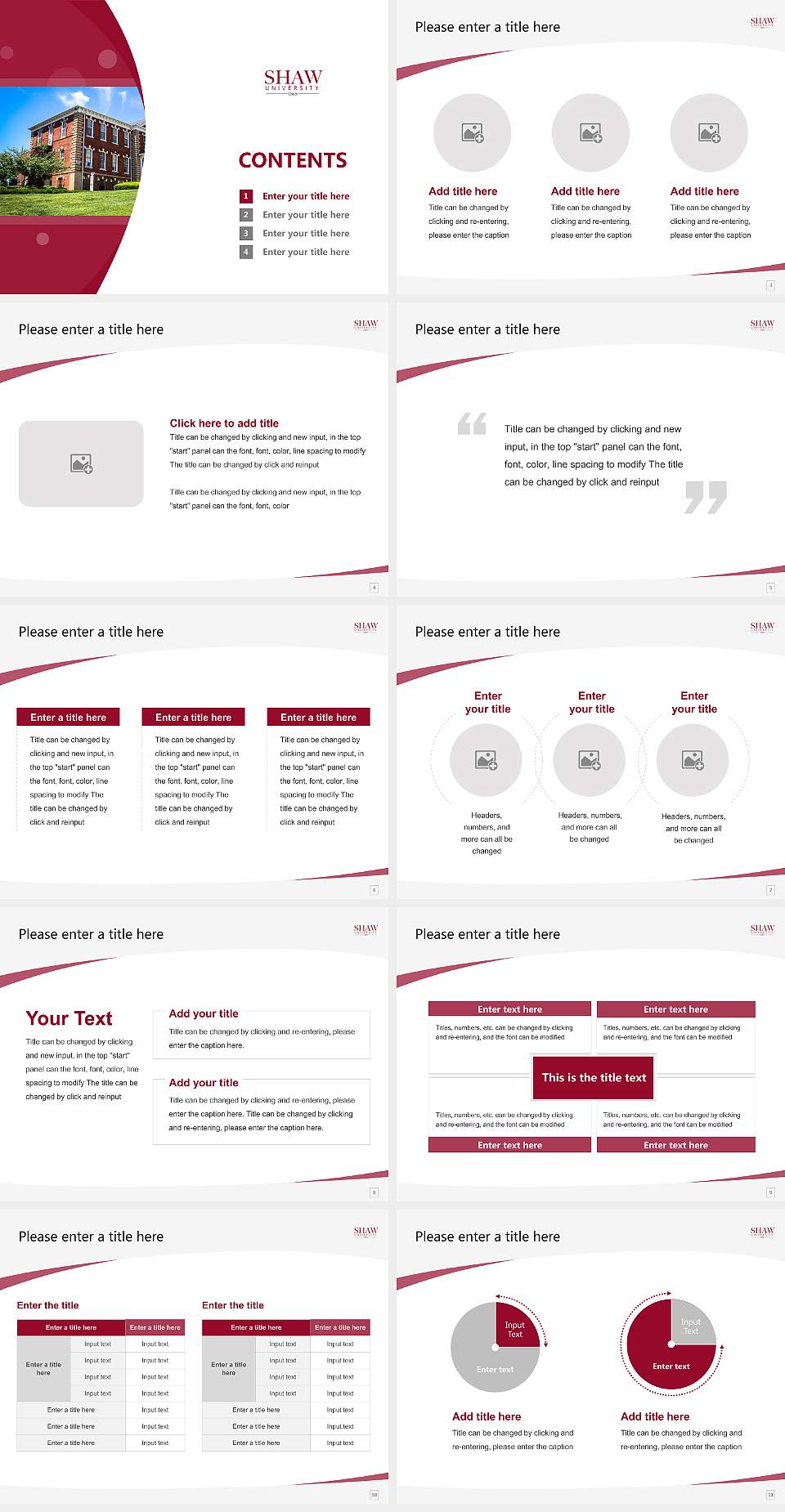 Shaw University Course/Courseware Creation PPT Template4:3 ratio PPT effect preview image2