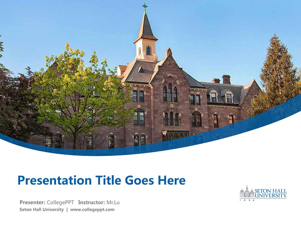 Seton Hall University Course/Courseware Creation PPT Template4:3 ratio PPT effect preview image5