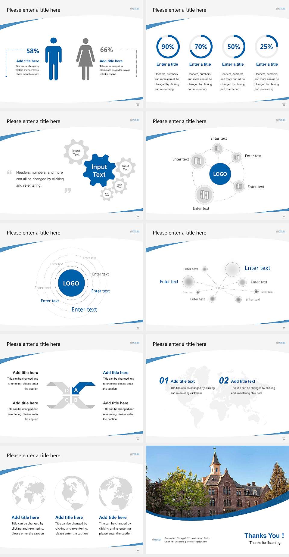 Seton Hall University Course/Courseware Creation PPT Template4:3 ratio PPT effect preview image4