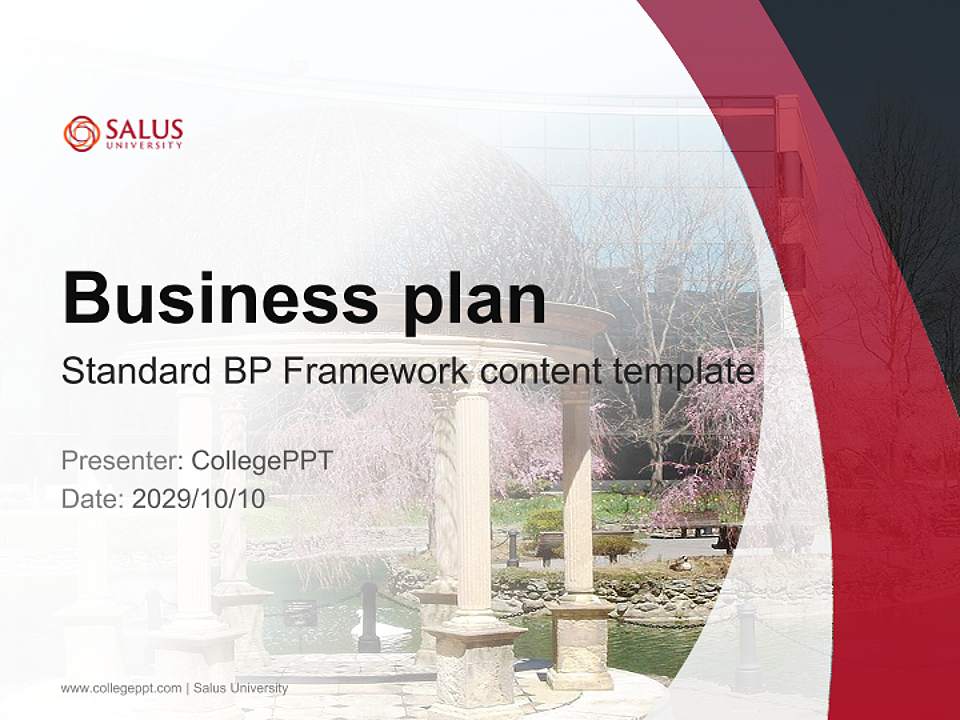 Salus University Competition/Entrepreneurship Contest PPT Template4:3 ratio PPT effect preview image9