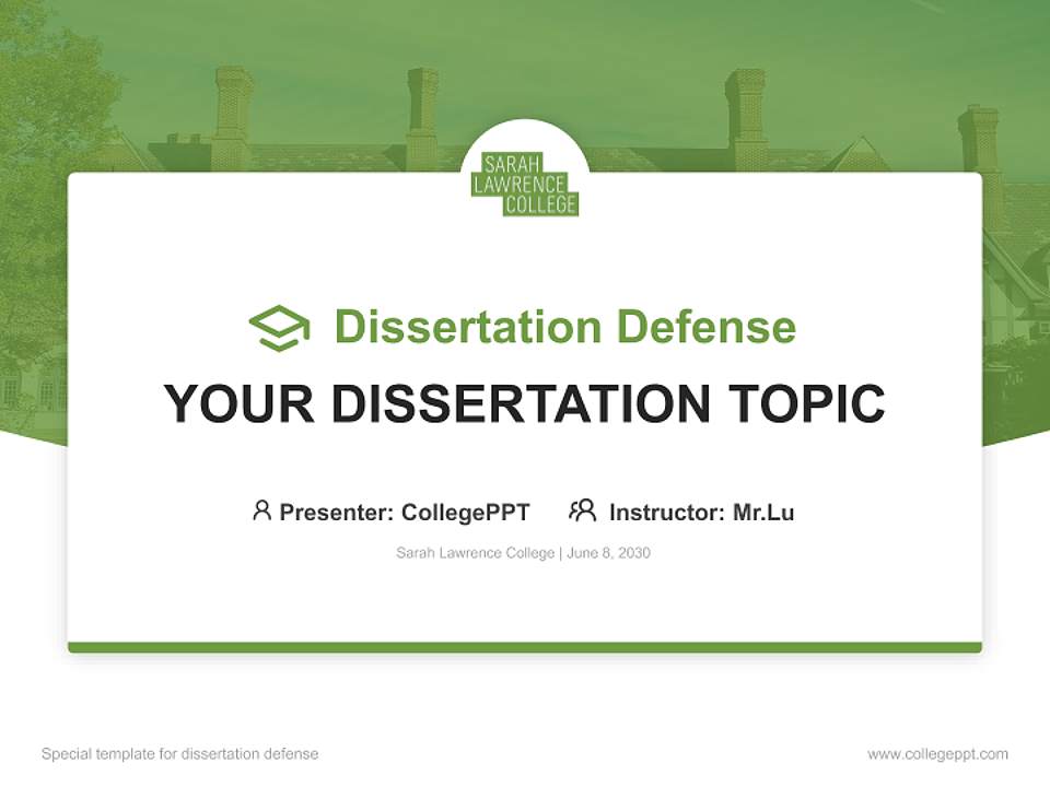 Sarah Lawrence College Graduation Thesis Defense PPT Template4:3 ratio PPT effect preview image7