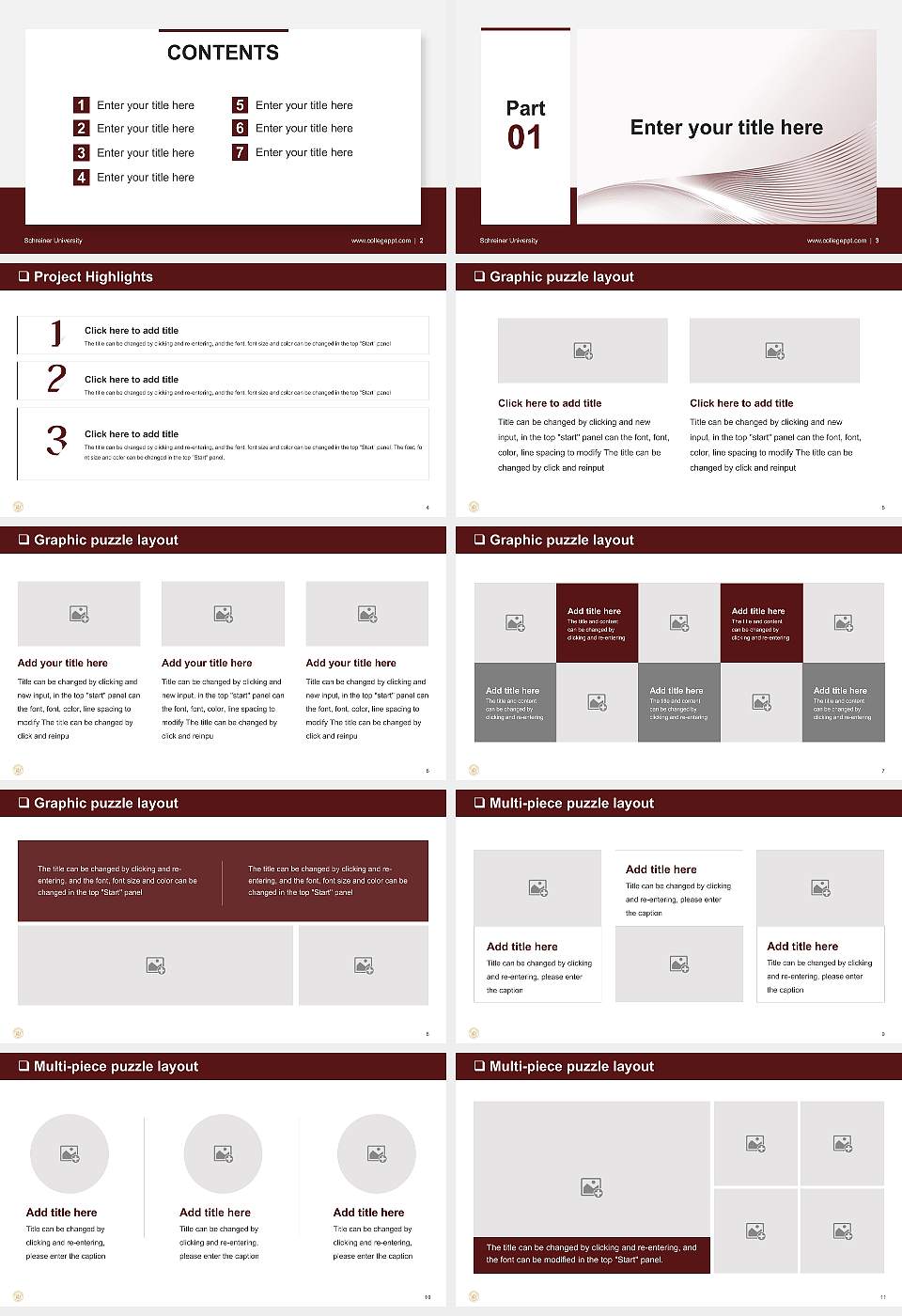 Schreiner University General Purpose PPT Template16:9 ratio PPT effect preview image2