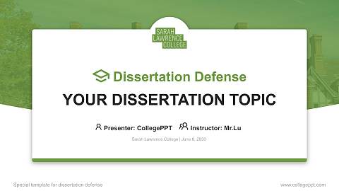 Sarah Lawrence College Graduation Thesis Defense PPT Template