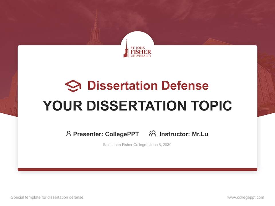 Saint John Fisher College Graduation Thesis Defense PPT Template4:3 ratio PPT effect preview image7