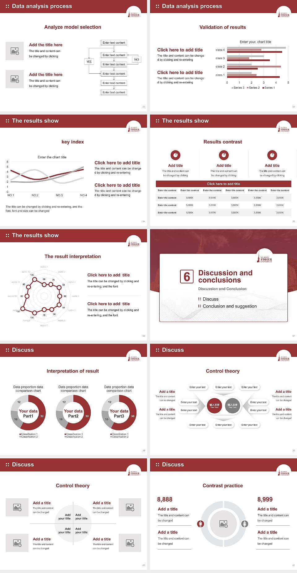 Saint John Fisher College Graduation Thesis Defense PPT Template4:3 ratio PPT effect preview image5