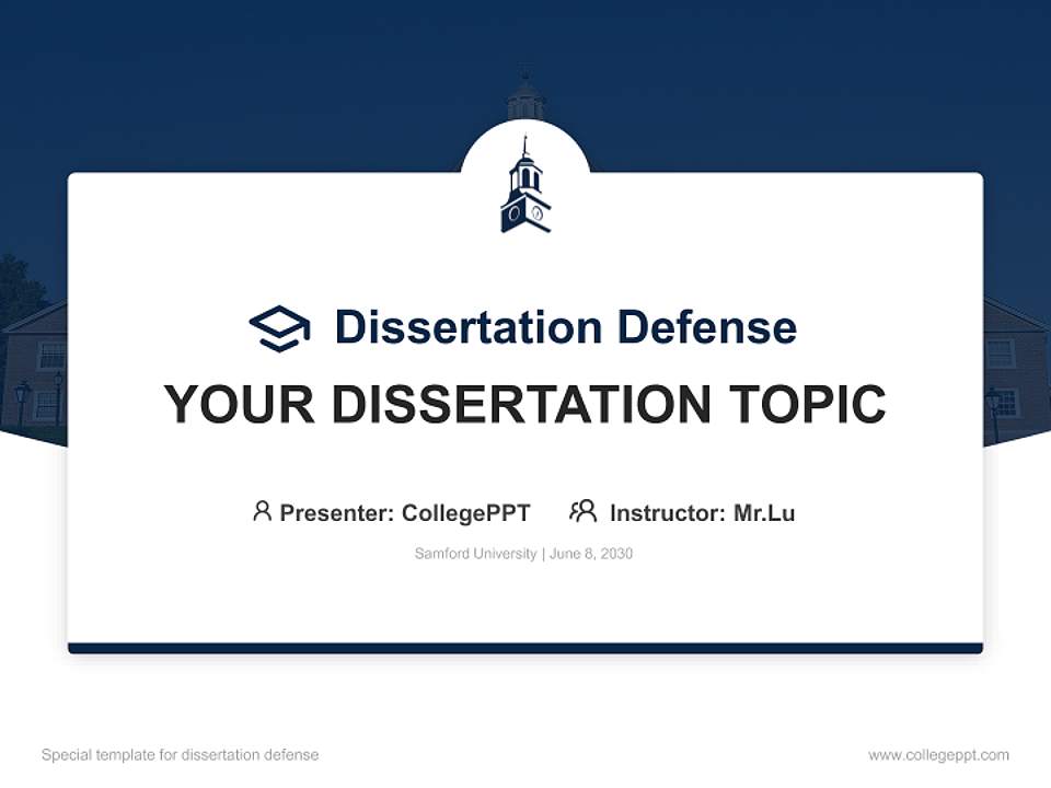 Samford University Graduation Thesis Defense PPT Template4:3 ratio PPT effect preview image7