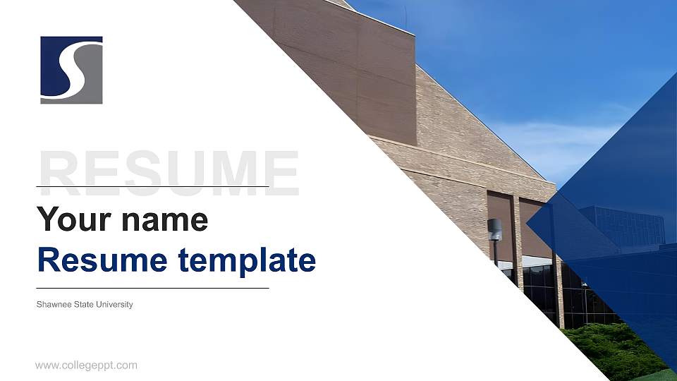 Shawnee State University Resume PPT Template16:9 ratio PPT effect preview image1