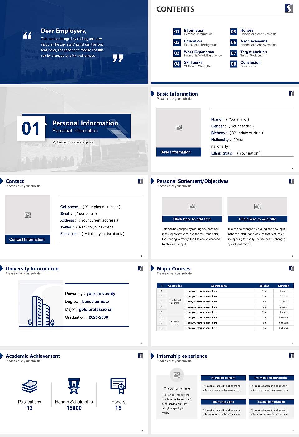 Shawnee State University Resume PPT Template16:9 ratio PPT effect preview image2