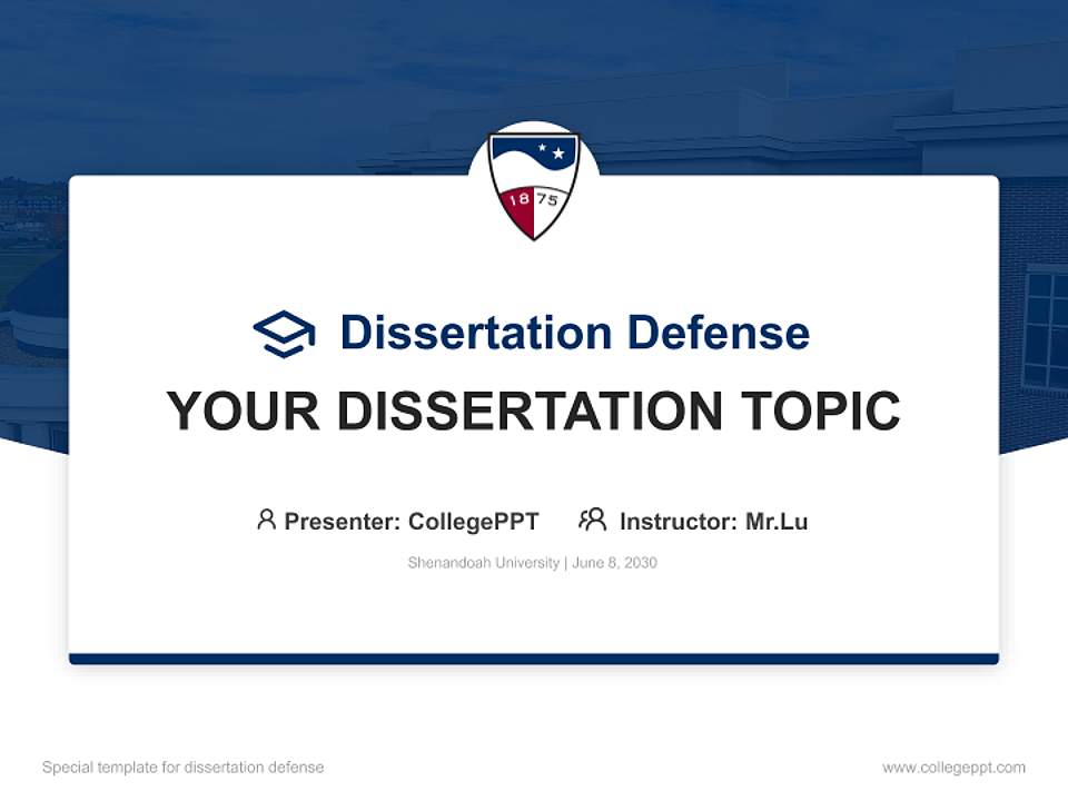 Shenandoah University Graduation Thesis Defense PPT Template4:3 ratio PPT effect preview image7