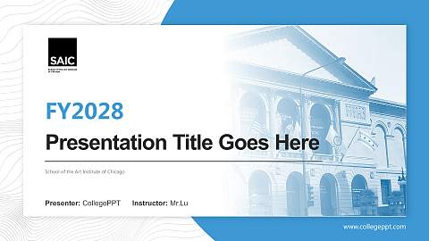 School of the Art Institute of Chicago Academic Presentation/Research Findings Report PPT Template
