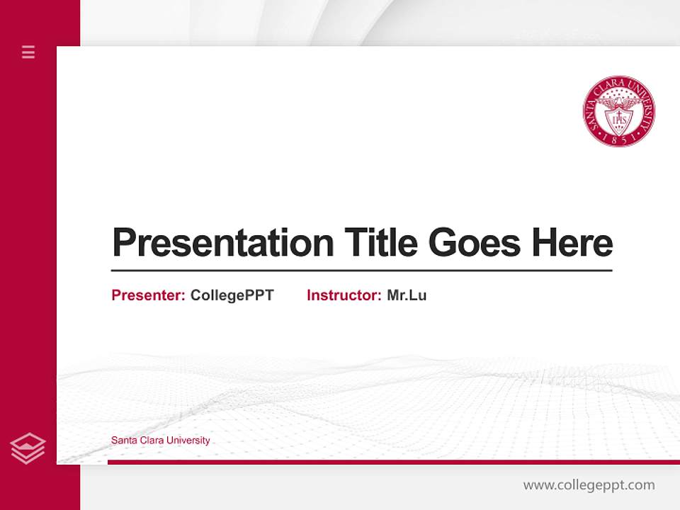 Santa Clara University Thesis Proposal/Graduation Defense PPT Template4:3 ratio PPT effect preview image5
