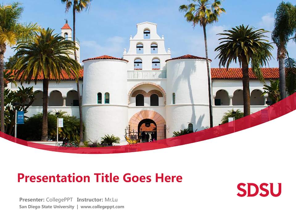 San Diego State University Course/Courseware Creation PPT Template4:3 ratio PPT effect preview image5