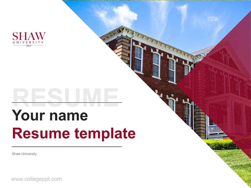 Shaw University Resume PPT Template4:3 ratio PPT effect preview image5
