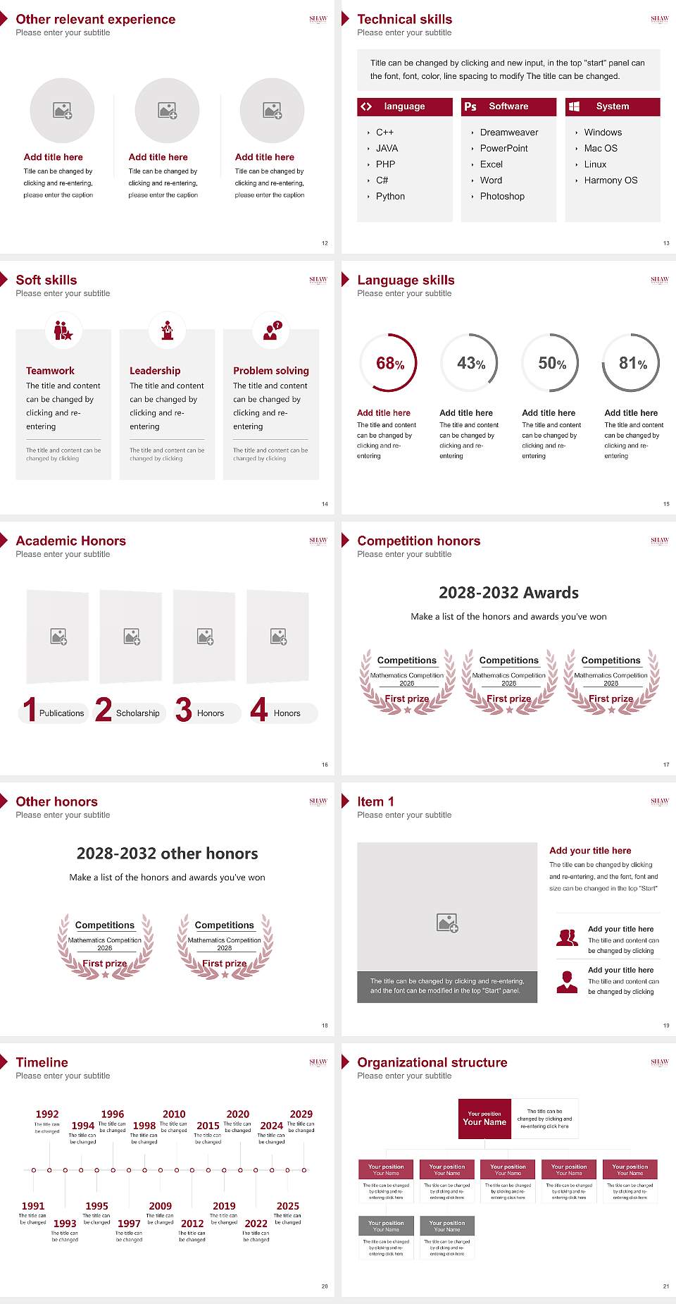 Shaw University Resume PPT Template4:3 ratio PPT effect preview image3