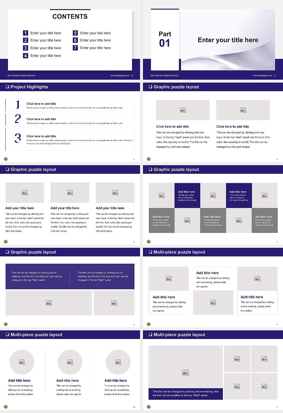 San Francisco State University General Purpose PPT Template16:9 ratio PPT effect preview image2