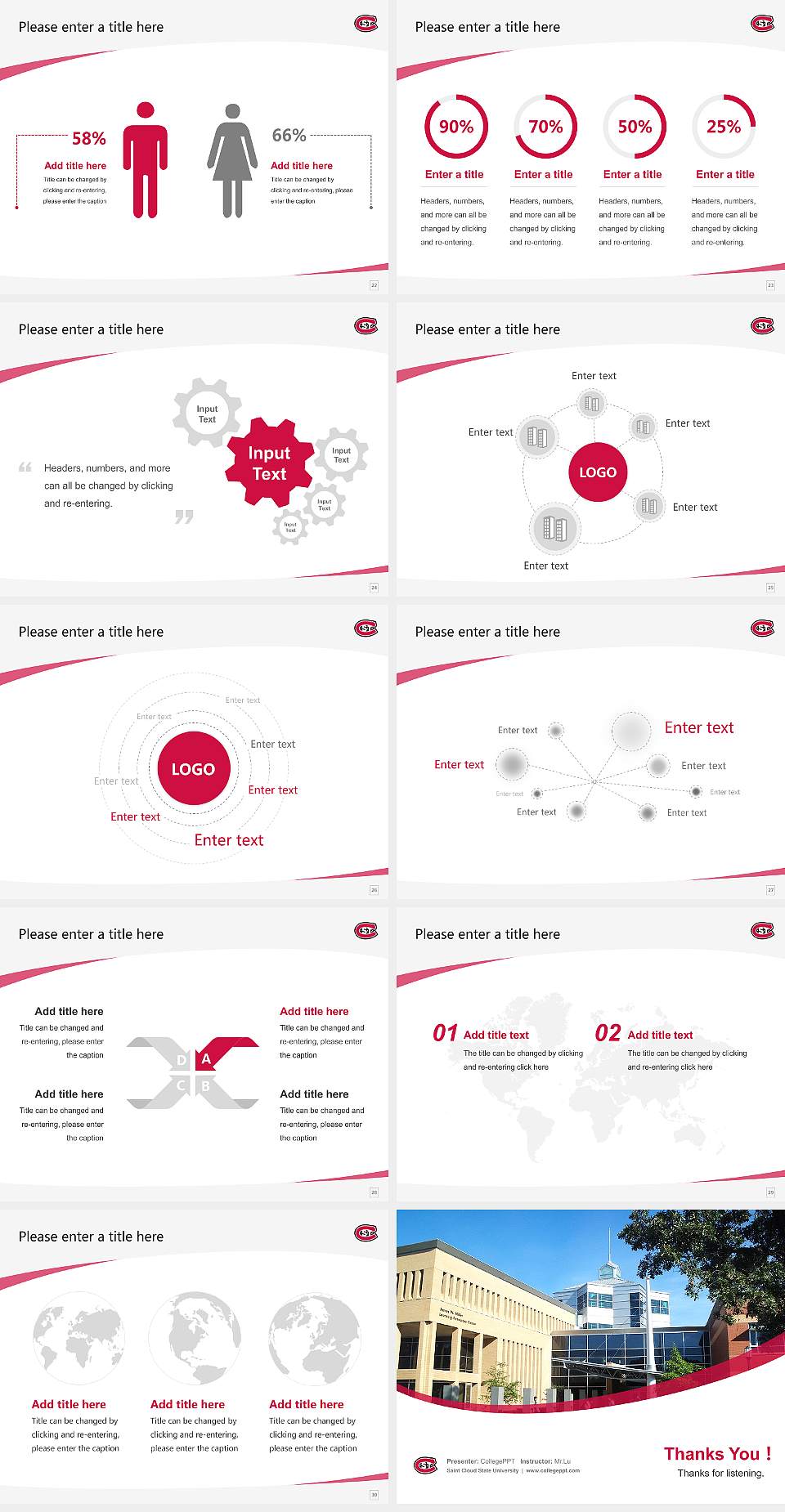 Saint Cloud State University Course/Courseware Creation PPT Template4:3 ratio PPT effect preview image4