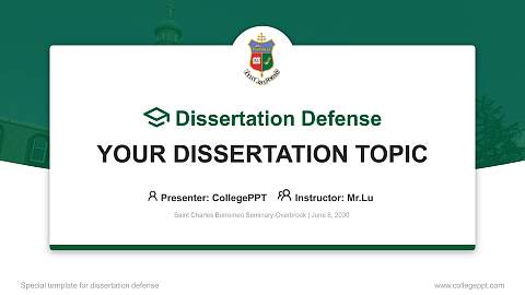 Saint Charles Borromeo Seminary-Overbrook Graduation Thesis Defense PPT Template