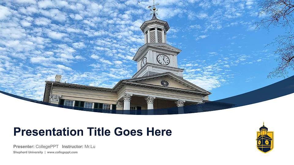 Shepherd University Course/Courseware Creation PPT Template16:9 ratio PPT effect preview image