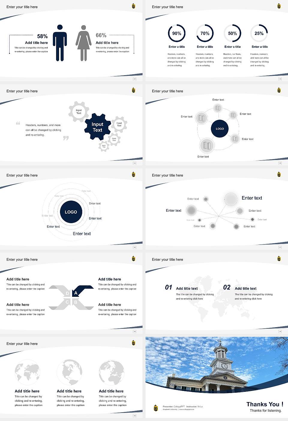 Shepherd University Course/Courseware Creation PPT Template16:9 ratio PPT effect preview image4