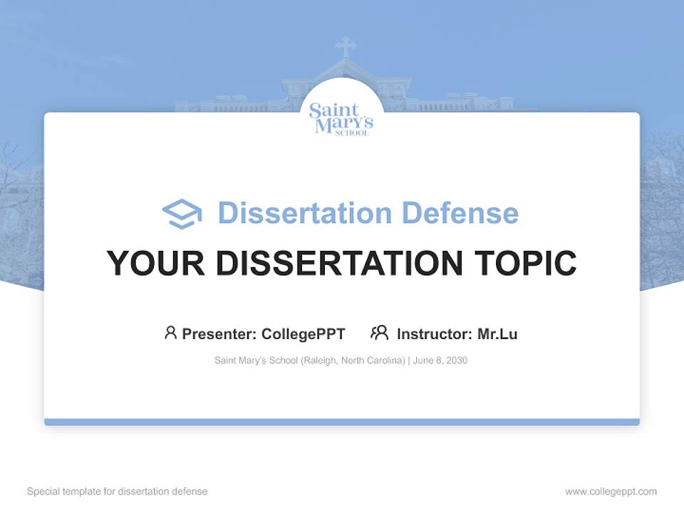 Saint Mary’s School (Raleigh, North Carolina) Graduation Thesis Defense PPT Template4:3 ratio PPT effect preview image7