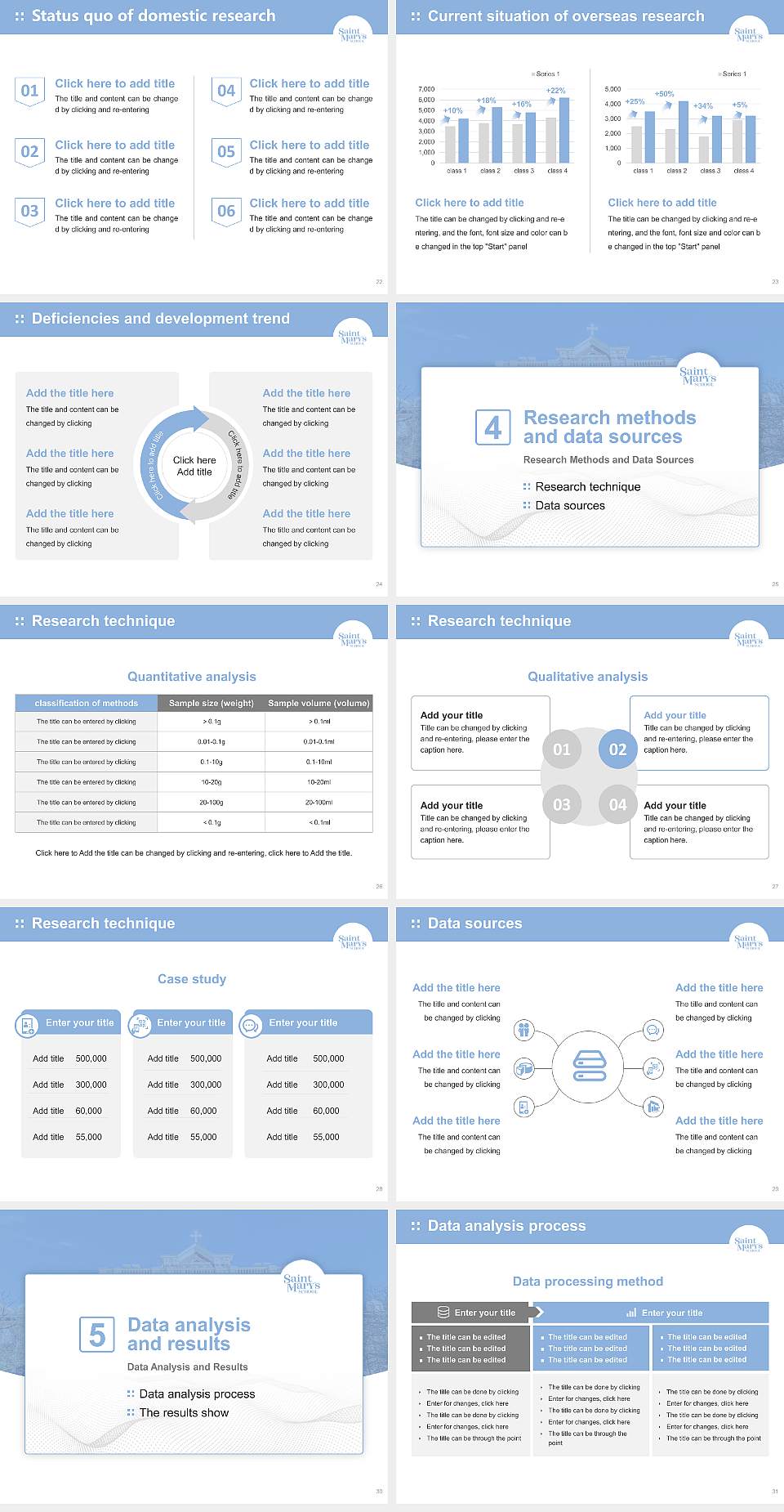 Saint Mary’s School (Raleigh, North Carolina) Graduation Thesis Defense PPT Template4:3 ratio PPT effect preview image4