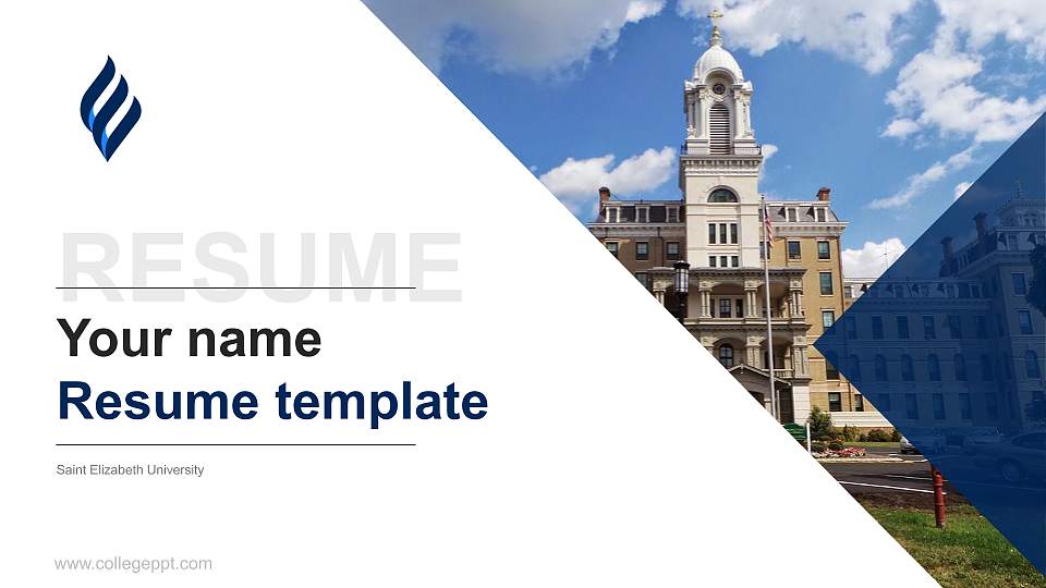 Saint Elizabeth University Resume PPT Template16:9 ratio PPT effect preview image
