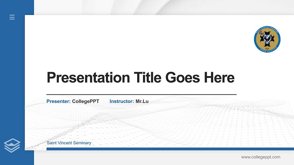 Saint Vincent Seminary Thesis Proposal/Graduation Defense PPT Template16:9 ratio PPT effect preview image
