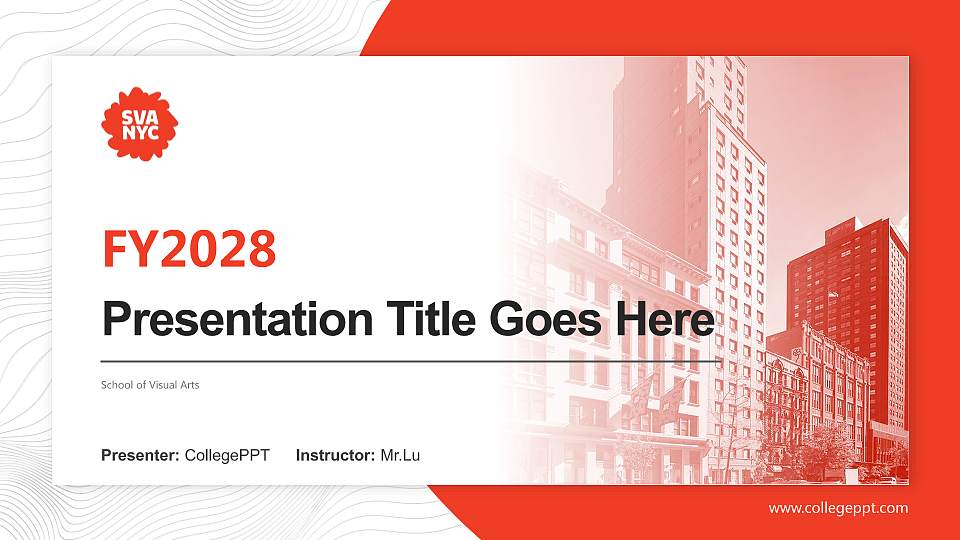 School of Visual Arts Academic Presentation/Research Findings Report PPT Template16:9 ratio PPT effect preview image