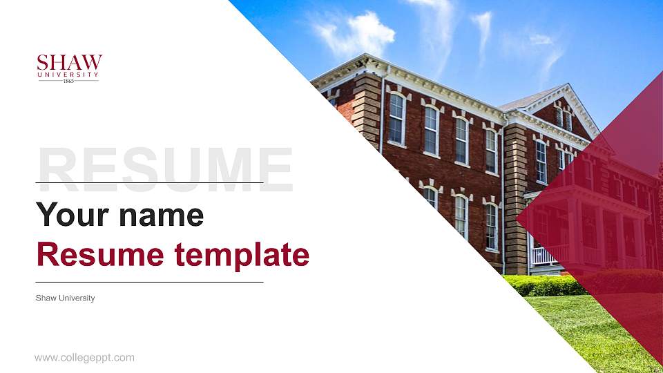 Shaw University Resume PPT Template16:9 ratio PPT effect preview image