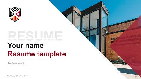 Saint Xavier University Resume PPT Template
