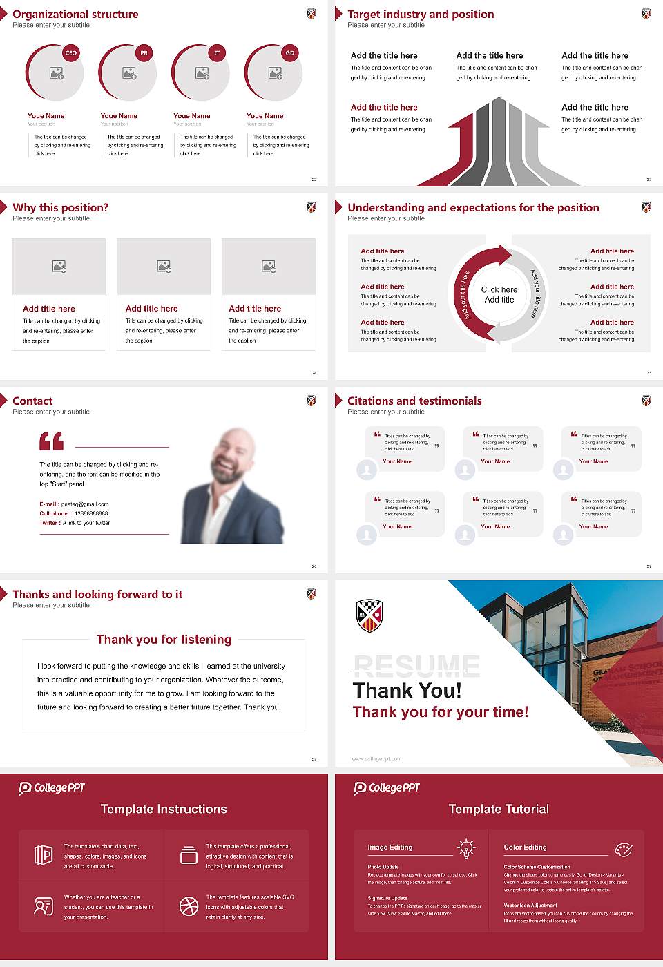 Saint Xavier University Resume PPT Template16:9 ratio PPT effect preview image4