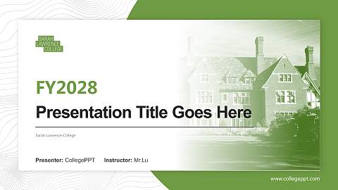 Sarah Lawrence College Academic Presentation/Research Findings Report PPT Template