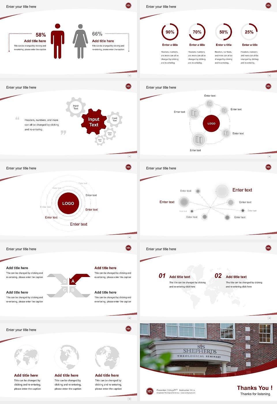 Shepherds Theological Seminary Course/Courseware Creation PPT Template16:9 ratio PPT effect preview image4