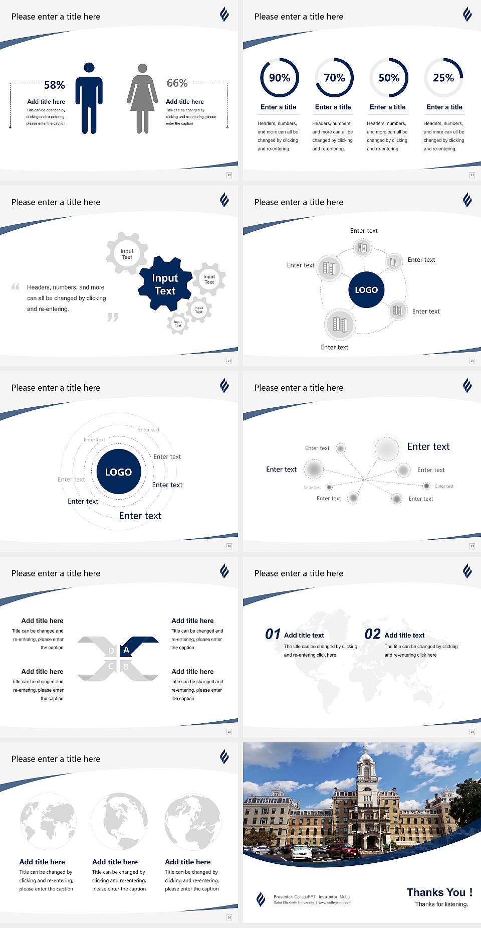 Saint Elizabeth University Course/Courseware Creation PPT Template4:3 ratio PPT effect preview image4