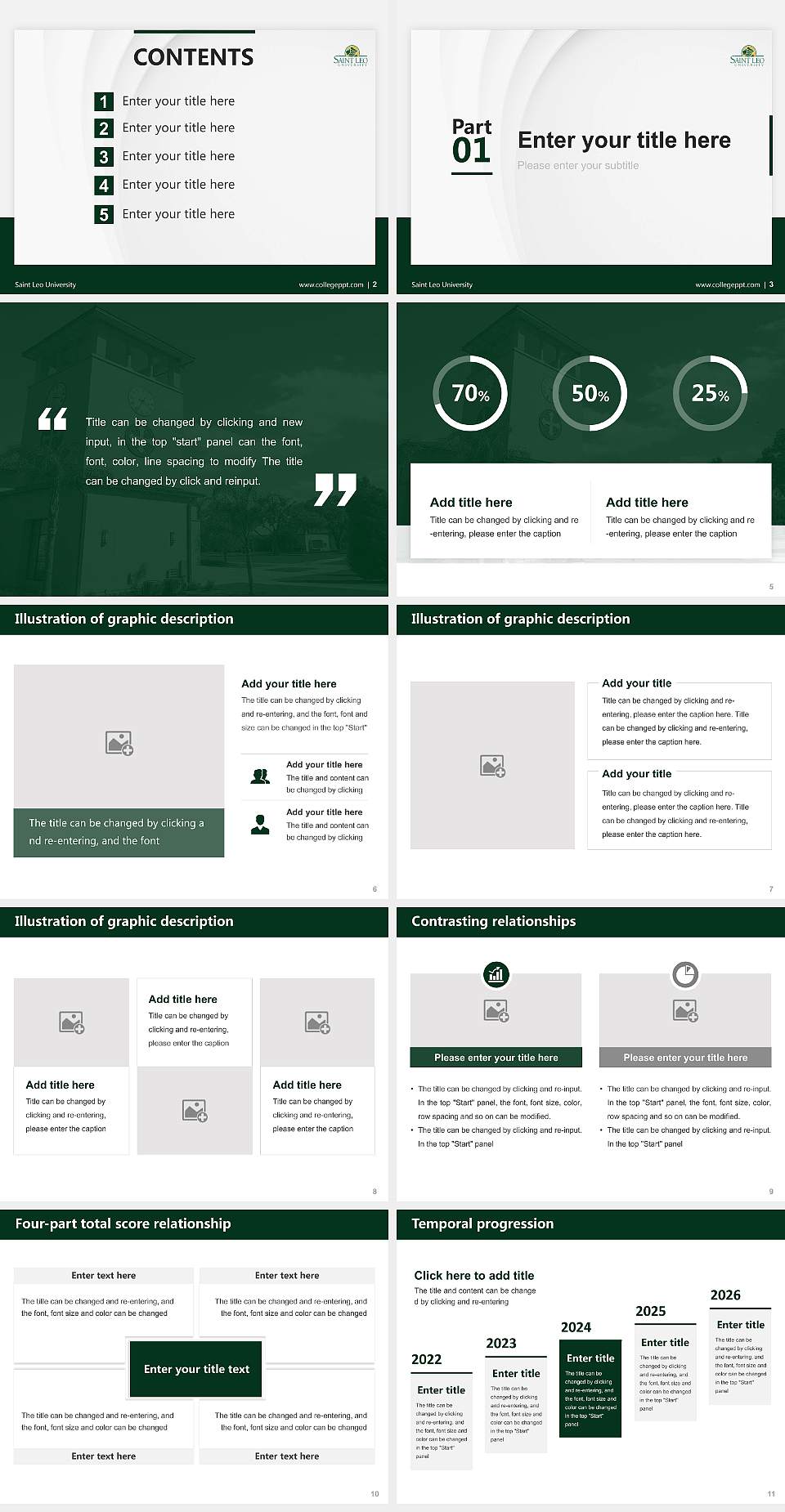 Saint Leo University Thesis Proposal/Graduation Defense PPT Template4:3 ratio PPT effect preview image2