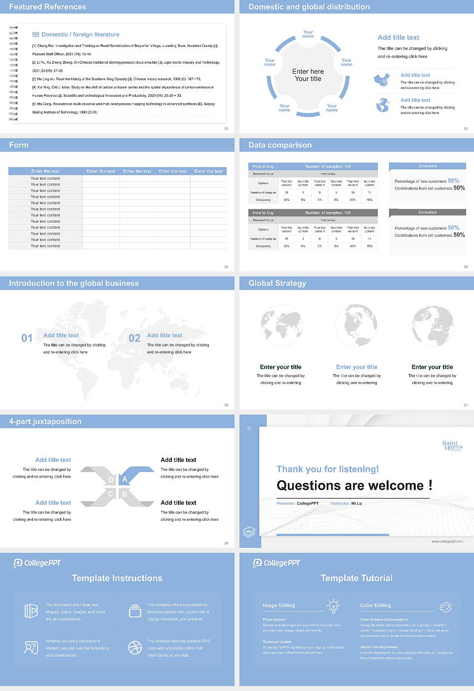 Saint Mary’s School (Raleigh, North Carolina) Thesis Proposal/Graduation Defense PPT Template16:9 ratio PPT effect preview image4