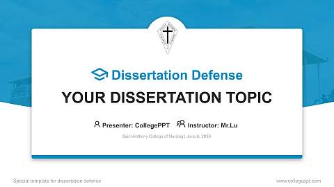 Saint Anthony College of Nursing Graduation Thesis Defense PPT Template