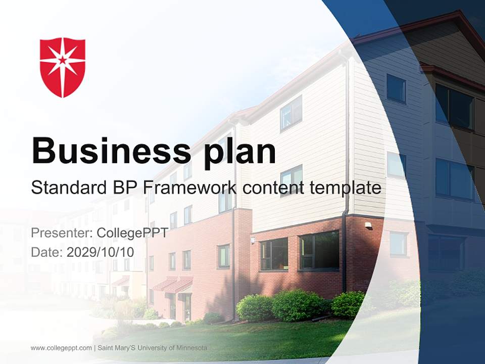 Saint Mary’S University of Minnesota Competition/Entrepreneurship Contest PPT Template4:3 ratio PPT effect preview image9