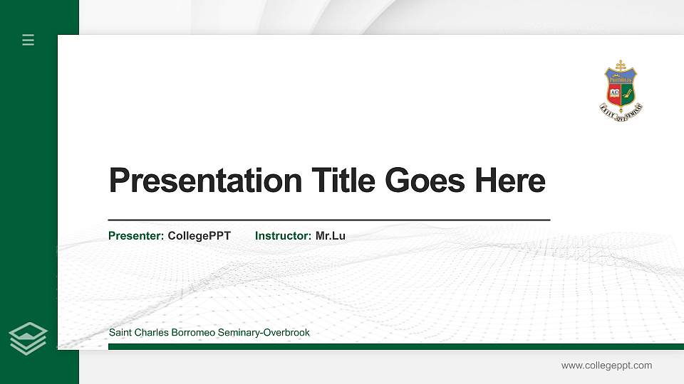 Saint Charles Borromeo Seminary-Overbrook Thesis Proposal/Graduation Defense PPT Template16:9 ratio PPT effect preview image