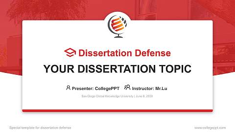San Diego Global Knowledge University Graduation Thesis Defense PPT Template