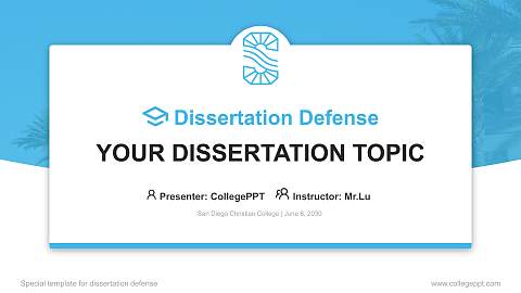 San Diego Christian College Graduation Thesis Defense PPT Template