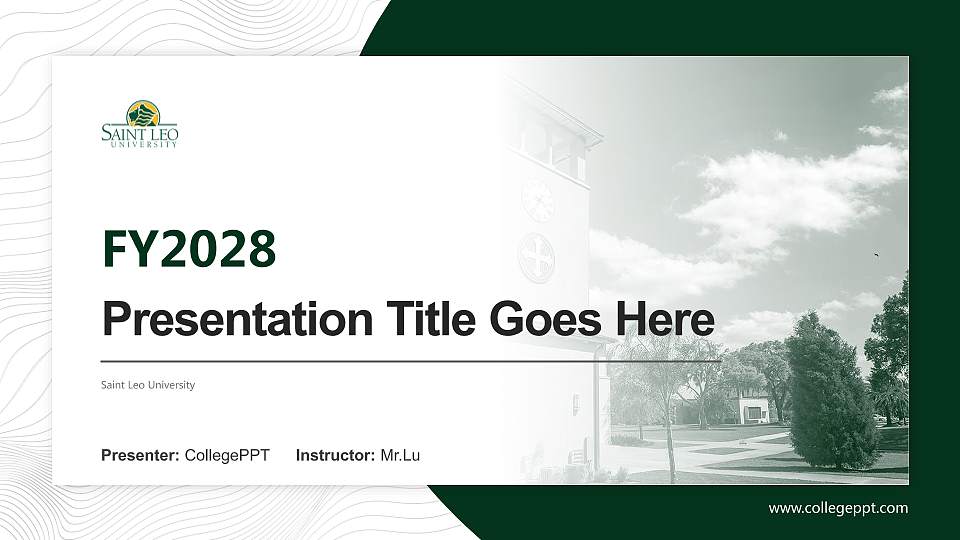 Saint Leo University Academic Presentation/Research Findings Report PPT Template16:9 ratio PPT effect preview image