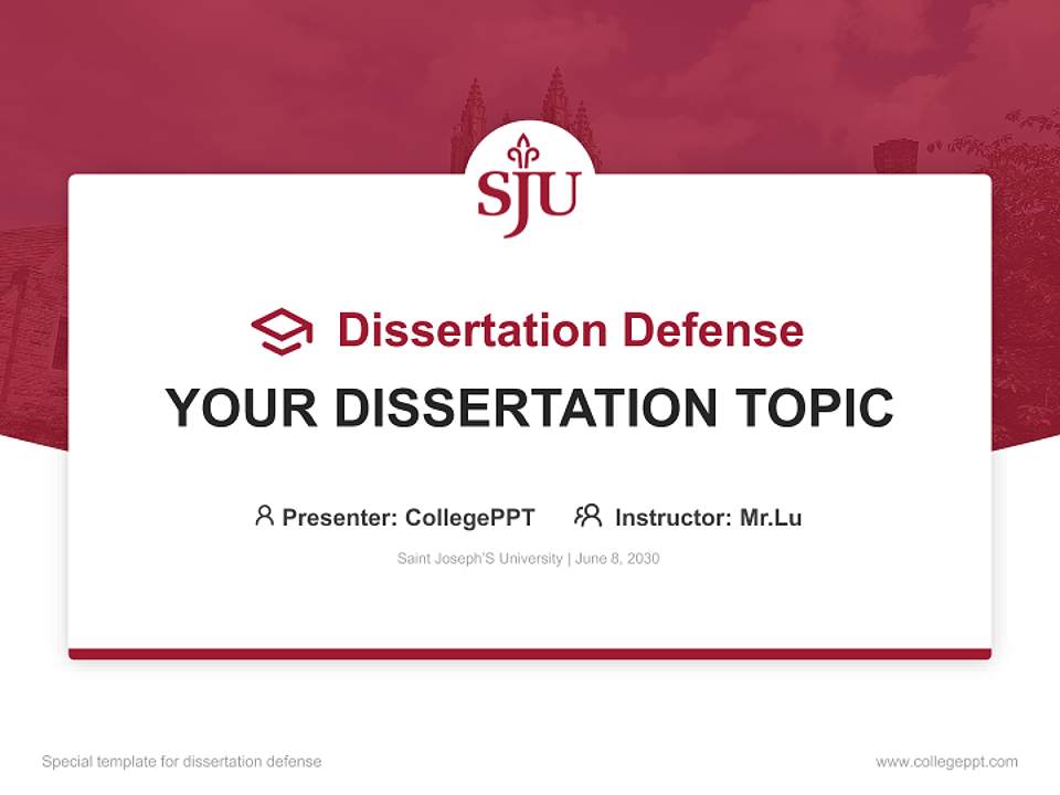 Saint Joseph’S University Graduation Thesis Defense PPT Template4:3 ratio PPT effect preview image7
