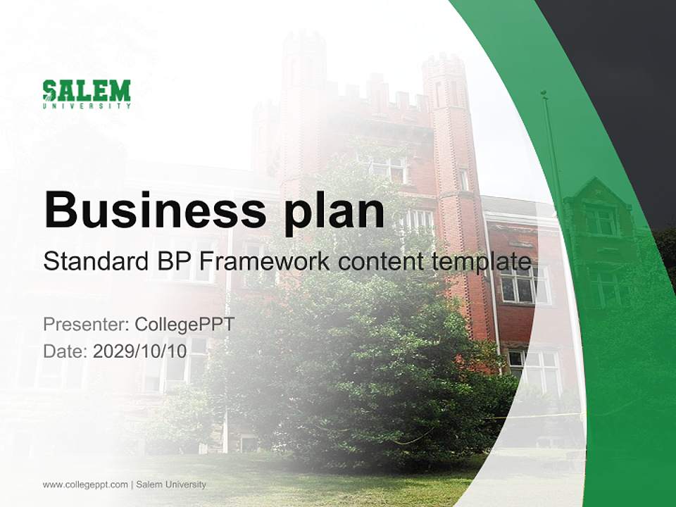 Salem University Competition/Entrepreneurship Contest PPT Template4:3 ratio PPT effect preview image9
