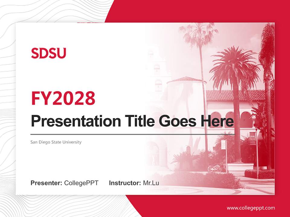San Diego State University Academic Presentation/Research Findings Report PPT Template4:3 ratio PPT effect preview image5