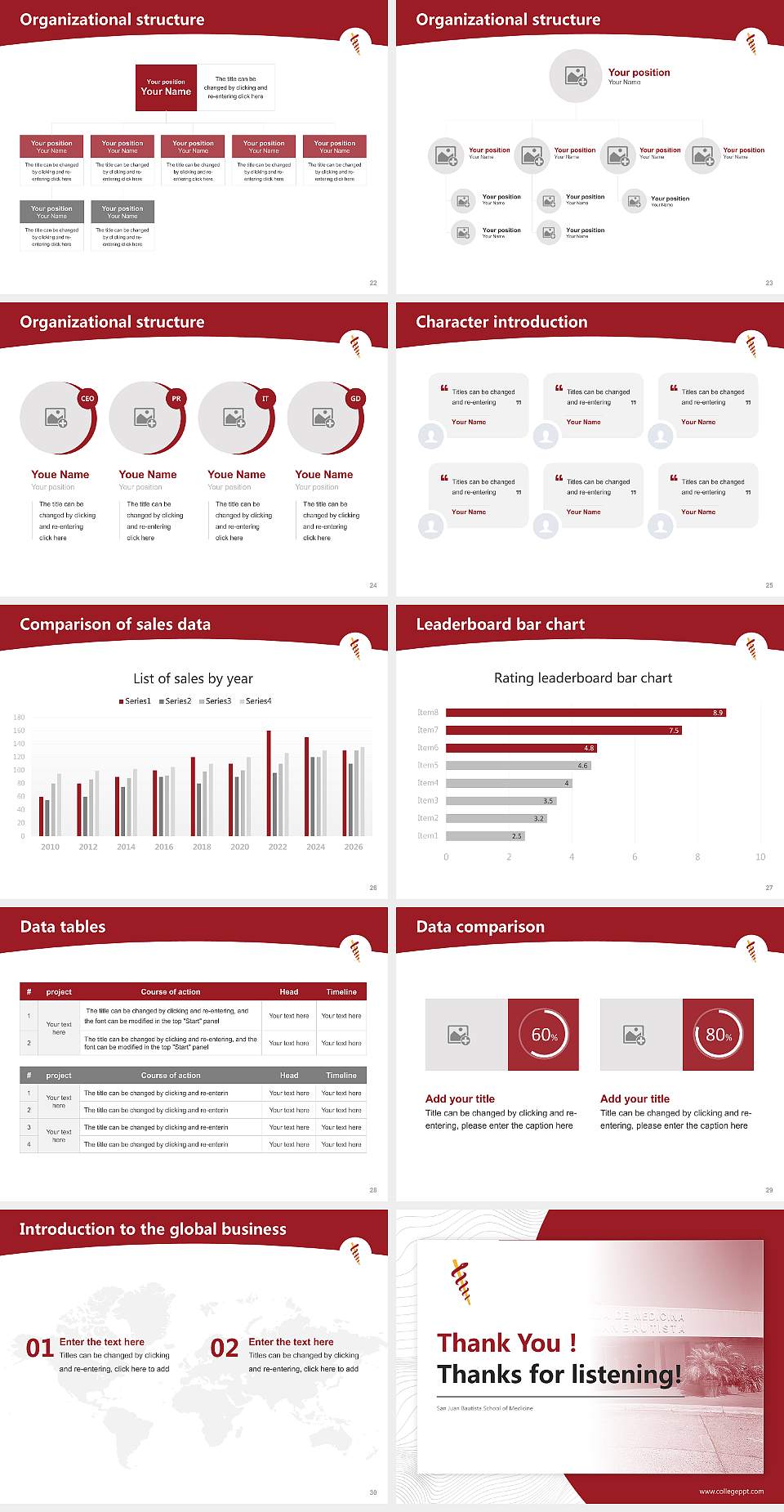 San Juan Bautista School of Medicine Academic Presentation/Research Findings Report PPT Template4:3 ratio PPT effect preview image4